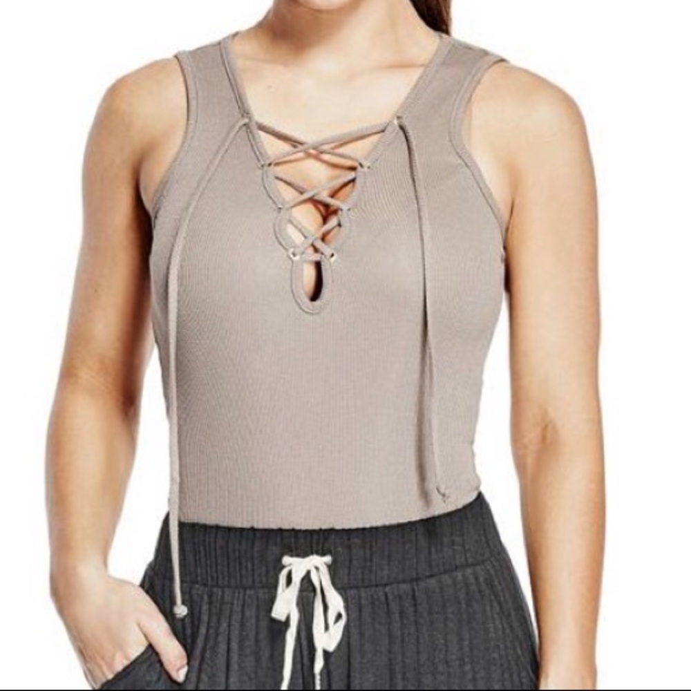 Guess Black Blair Lace Up Bodysuit